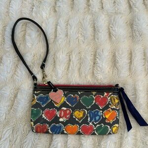 Dooney & Bourke multicolored wristlet/clutch